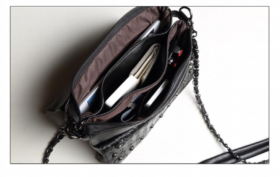 Women's Rivet Skull Shoulder Handbag, Edgy Style